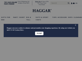 'haggar.com' screenshot