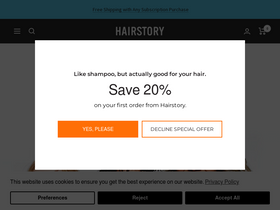 'hairstory.com' screenshot