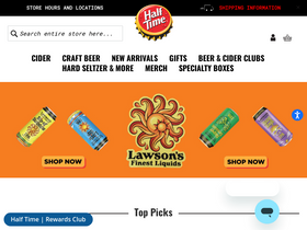 'halftimebeverage.com' screenshot