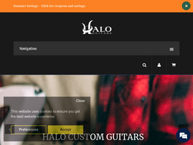 'haloguitars.com' screenshot