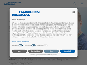 'hamilton-medical.com' screenshot