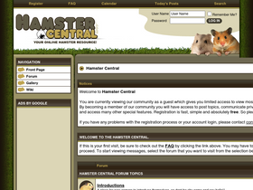'hamstercentral.com' screenshot