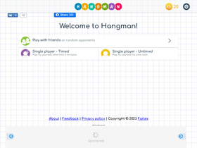 'hangmanwordgame.com' screenshot