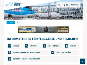 'hannover-airport.de' screenshot