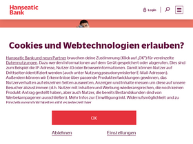 'hanseaticbank.de' screenshot