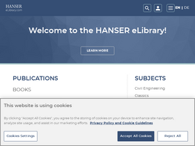'hanser-elibrary.com' screenshot