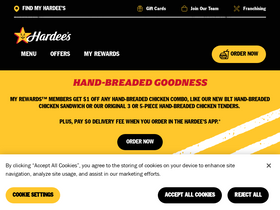 'hardees.com' screenshot