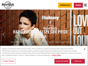'hardrockcafe.com' screenshot