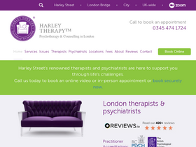 'harleytherapy.co.uk' screenshot