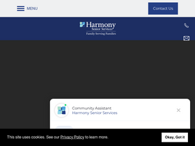 'harmonyseniorservices.com' screenshot