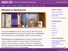 'harzing.com' screenshot
