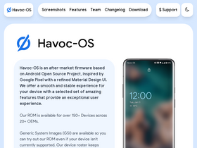 'havoc-os.com' screenshot
