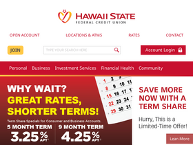 'hawaiistatefcu.com' screenshot