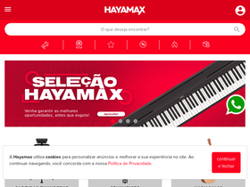 'hayamax.com.br' screenshot