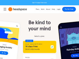 'headspace.com' screenshot