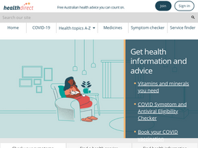 'healthdirect.gov.au' screenshot