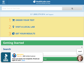 'healthlabs.com' screenshot