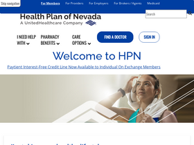 'healthplanofnevada.com' screenshot