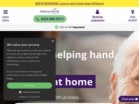 'helpinghandshomecare.co.uk' screenshot
