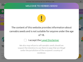 'herbiesheadshop.com' screenshot