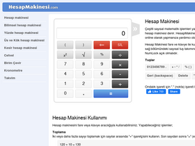 'hesapmakinesi.com' screenshot