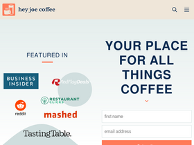 'heyjoecoffee.com' screenshot