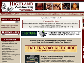 'highlandwoodworking.com' screenshot
