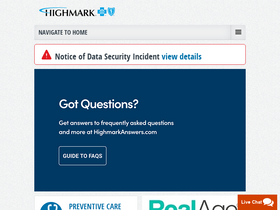 'highmarkbcbs.com' screenshot