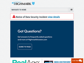 'highmarkblueshield.com' screenshot