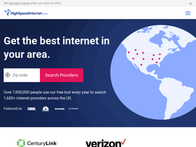 'highspeedinternet.com' screenshot