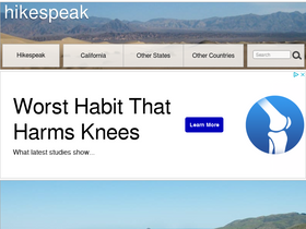 'hikespeak.com' screenshot