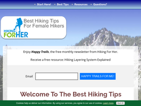 'hiking-for-her.com' screenshot