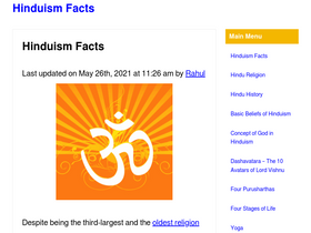 'hinduismfacts.org' screenshot