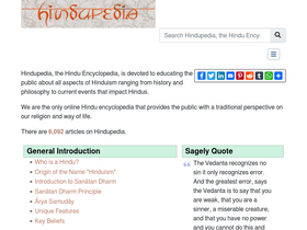 'hindupedia.com' screenshot