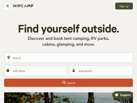 'hipcamp.com' screenshot