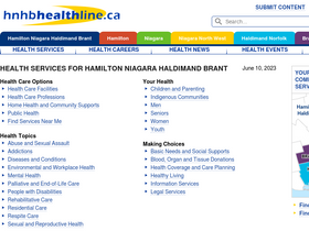 'hnhbhealthline.ca' screenshot