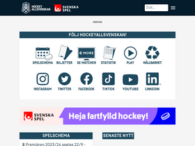 'hockeyallsvenskan.se' screenshot