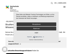 'hof-university.de' screenshot