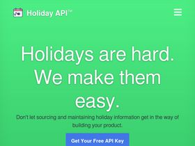 'holidayapi.com' screenshot