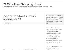 'holidayshoppinghours.com' screenshot