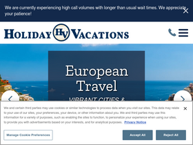 'holidayvacations.com' screenshot