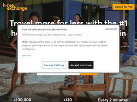 'homeexchange.com' screenshot