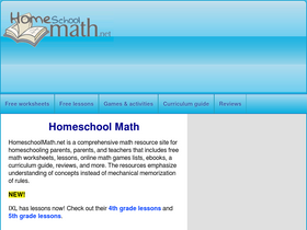 'homeschoolmath.net' screenshot