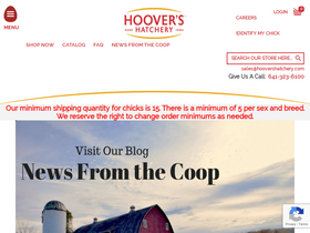 'hoovershatchery.com' screenshot