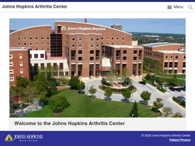 'hopkinsarthritis.org' screenshot