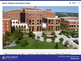 'hopkinsvasculitis.org' screenshot