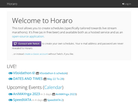 'horaro.org' screenshot
