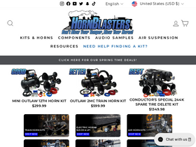 'hornblasters.com' screenshot