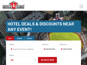 'hotels4teams.com' screenshot