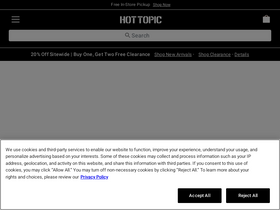 'hottopic.com' screenshot